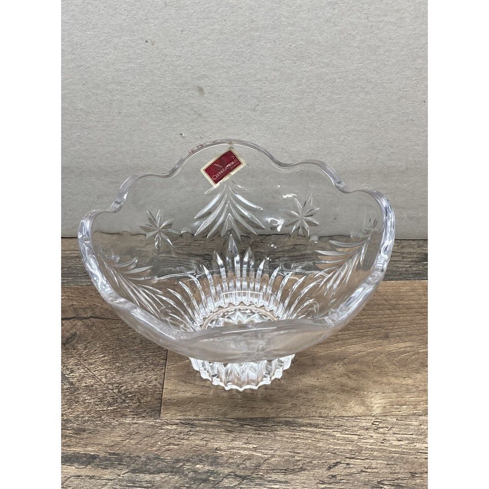 Celebrations by Mikasa Christmas Night Glass‎ Footed Candy Bowl, 6" x 4"
